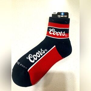 Coors Beer Red White Blue Men’s OSFM NWT Socks Golden Colorado Milwaukee Wiscons